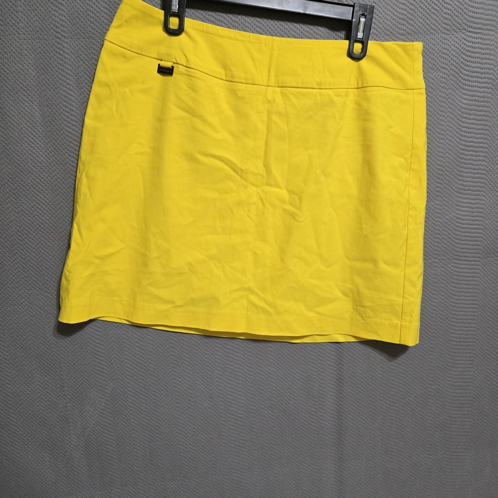 Peck & Peck Yellow Mini Pencil Skirt Casual Resort Wear With Shorts Under.